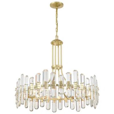 Crystorama Bolton 31"w Aged Brass 12-light Crystal Chandelier In Gold