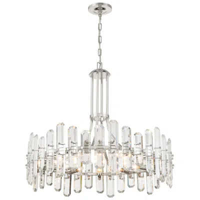 Crystorama Bolton 31"w Polished Nickel 12-light Crystal Chandelier In Silver