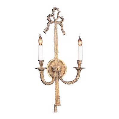 Crystorama Bow And Tassel 21" High Two Light Wall Sconce In Brown