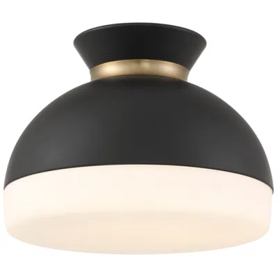 Crystorama Bppfgidget 15'' Matte Black/vibrant Gold Flush In Multi