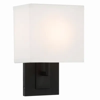 Crystorama Brent 10" High Black Forged Wall Sconce In Multi