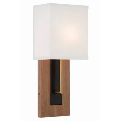 Crystorama Brent 15" High Vibrant Gold And Matte Black Ada Wall Sconce In White