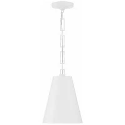 Crystorama Brian Patrick Flynn Alston 10'' Matte White/antique Gold Pendant