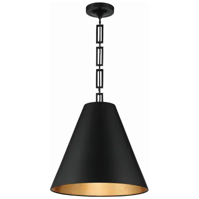 Crystorama Brian Patrick Flynn Alston 18'' Matte Black/antique Gold Pendant
