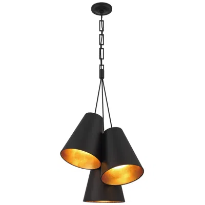 Crystorama Brian Patrick Flynn Alston 20'' Matte Black/antique Gold Pendant