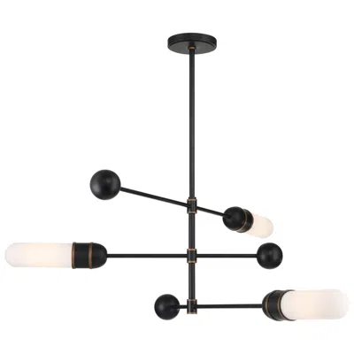 Crystorama Brian Patrick Flynn Capsule 3 Light Matte Black + Textured Gold Chandelier