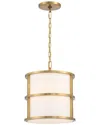 Crystorama Hulton 3-light Luxe Gold Pendant In Multi