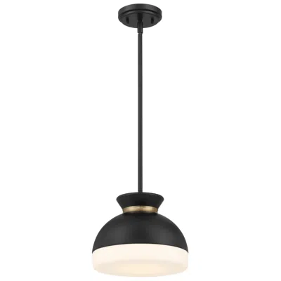 Crystorama Brian Patrick Flynn Gidget 1 Light Matte Black + Vibrant Gold Mini Pendant In Multi