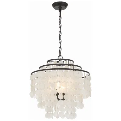 Crystorama Brielle 18" Wide Dark Bronze 4-light Chandelier In Black