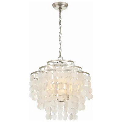 Crystorama Brielle 18"w Antique Silver 4-light Chandelier