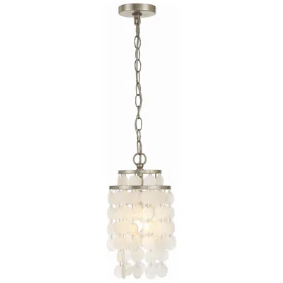 Crystorama Brielle 7" Wide Antique Silver Mini Chandelier