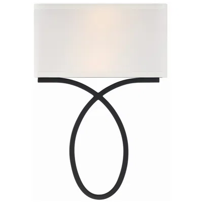 Crystorama Brinkley 15" High Black Forged 2-light Wall Sconce