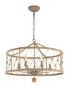 Crystorama Brixton 6 Light Burnished Silver Chandelier In Silver