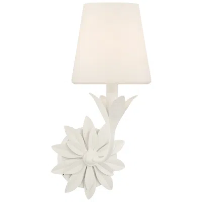 Crystorama Broche 1 Light Matte White Sconce In Pink