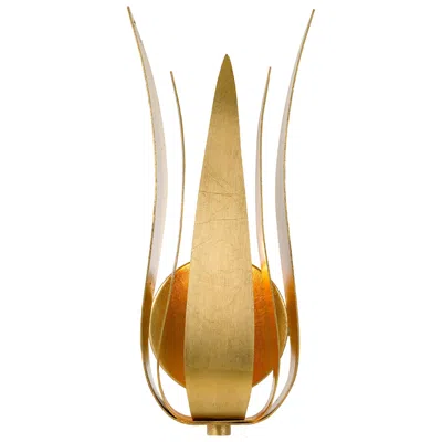 Crystorama Broche 14" High Antique Gold Iron Wall Sconce