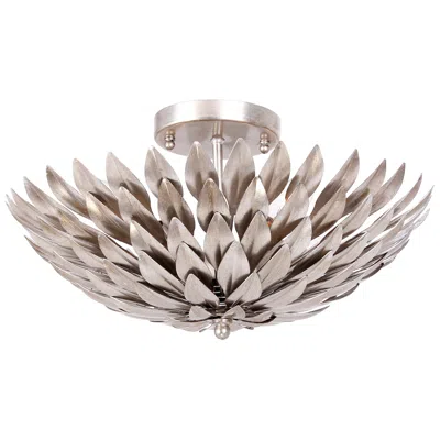 Crystorama Broche 16" Wide Antique Silver Ceiling Light