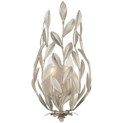 Crystorama Broche 16"h Antique Silver 2-light Wall Sconce In Gray