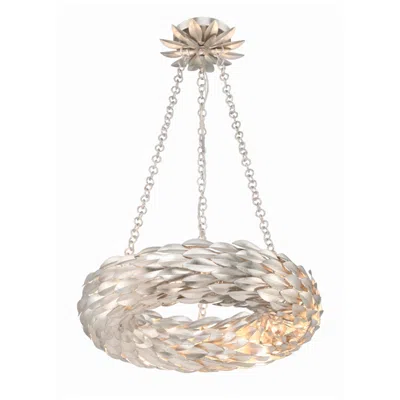 Crystorama Broche 18'' Led Antique Silver Chandelier