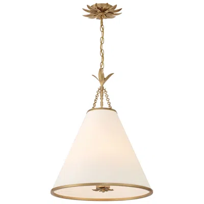 Crystorama Broche 18" Wide Antique Gold Pendant Light In White