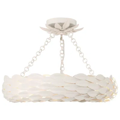 Crystorama Broche 18" Wide Matte White Led Ceiling Light