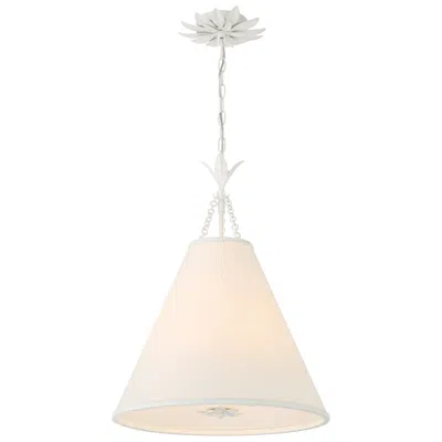 Crystorama Broche 18" Wide Matte White Pendant Light