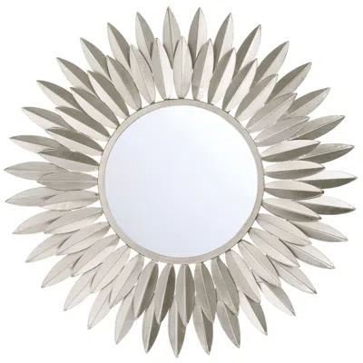 Crystorama Broche 20'' Antique Silver Mirror In Gray
