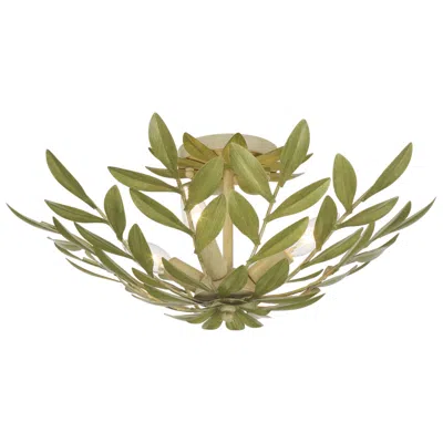 Crystorama Broche 20.75'' Champagne Green Tea Semi Flush Mount