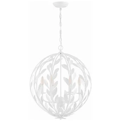 Crystorama Broche 21" Wide Matte White 6-light Pendant Light
