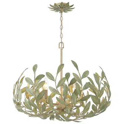Crystorama Broche 23'' Champagne Green Tea Chandelier In Multi
