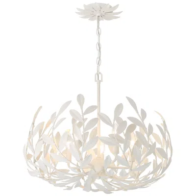 Crystorama Broche 23" Wide Matte White Chandelier In Gray
