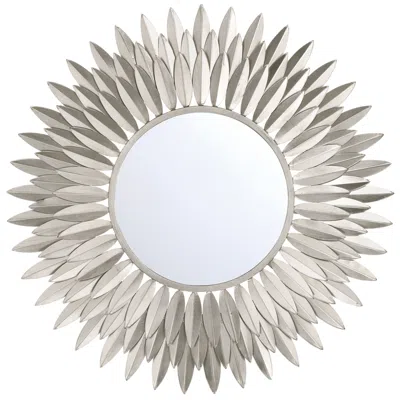 Crystorama Broche 24'' Antique Silver Mirror In Gray