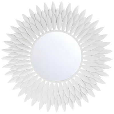 Crystorama Broche 24'' Matte White Mirror In Gray