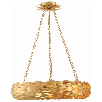 Crystorama Broche 24"w Antique Gold Ring-round Pendant Light