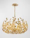 Crystorama Broche 27" 6-light Inverted Pendant Chandelier In Antique Gold