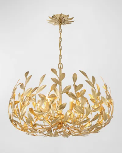 Crystorama Broche 27" 6-light Inverted Pendant Chandelier In Gold