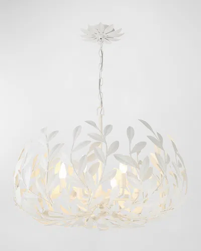 Crystorama Broche 27" 6-light Inverted Pendant Chandelier In White
