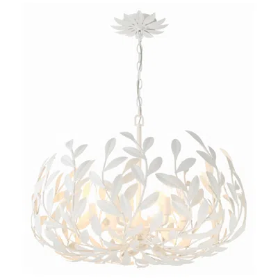 Crystorama Broche 27" Wide Matte White 6-light Chandelier