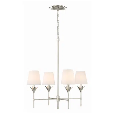 Crystorama Broche 28'' Antique Silver Chandelier In Black