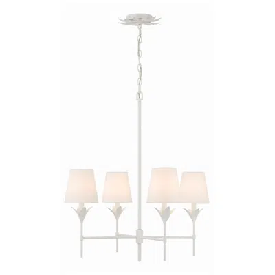Crystorama Broche 28'' Matte White Chandelier In Silver