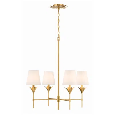 Crystorama Broche 28" Wide Antique Gold 4-light Chandelier In Black