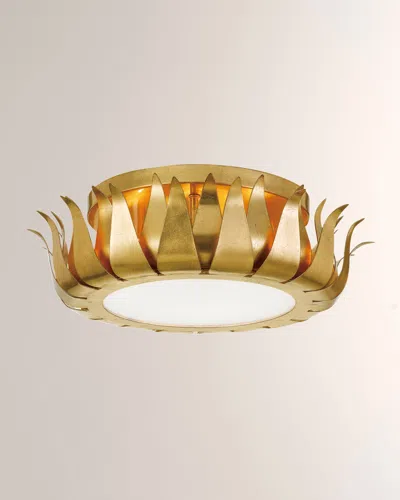 Crystorama Broche 3-light Flush-mount Ceiling Lamp In Gold