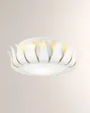 Crystorama Broche 3-light Flush-mount Ceiling Lamp In White