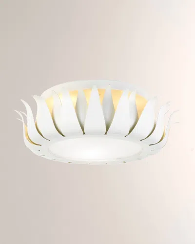 Crystorama Broche 3-light Flush-mount Ceiling Lamp In White