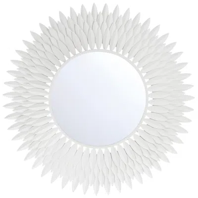 Crystorama Broche 30'' Matte White Mirror In Gray