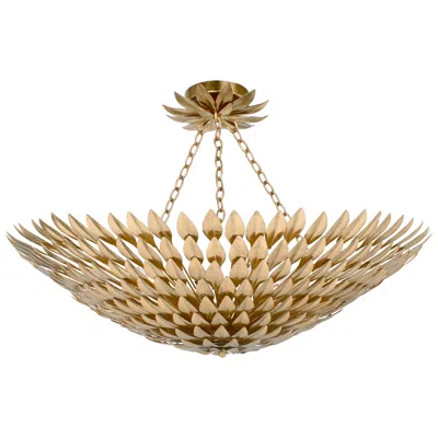 Crystorama Broche 30" Wide 8-light Antique Gold Ceiling Mount