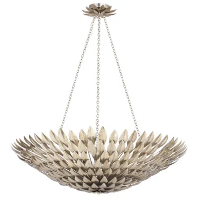 Crystorama Broche 30" Wide Antique Silver Pendant Light In Neutral