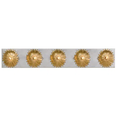 Crystorama Broche 31" Wide Gold And Antique Silver 5-light Bath Light