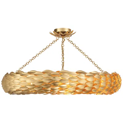 Crystorama Broche 33.5'' Antique Gold Semi Flush Mount