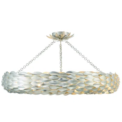 Crystorama Broche 33.5'' Antique Silver Semi Flush Mount