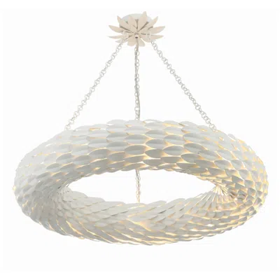 Crystorama Broche 33.5'' Matte White Chandelier